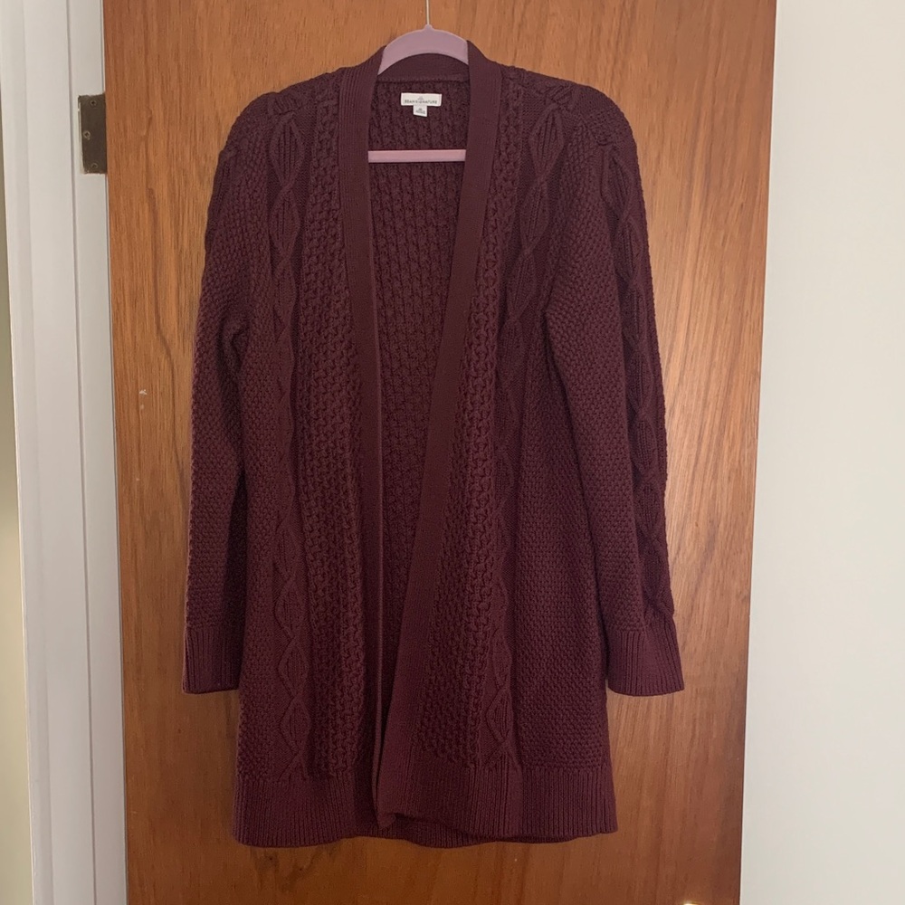 L.L. Bean Deep Burgundy Knit Cardigan